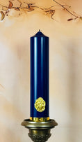 Load image into Gallery viewer, Blue Pillar Candle
