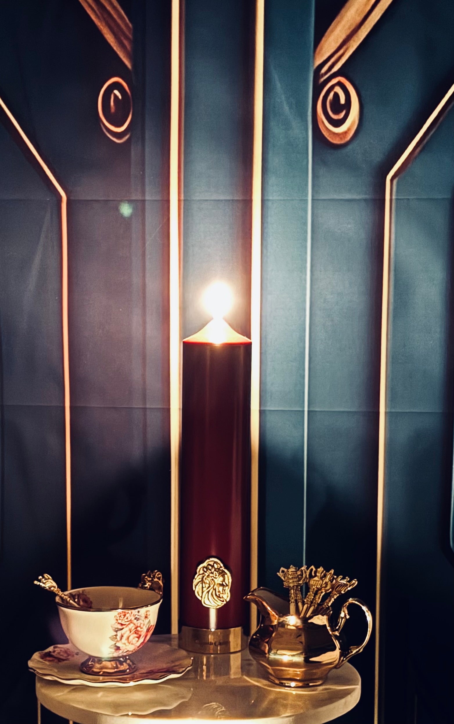 Burgundy Pillar Candle