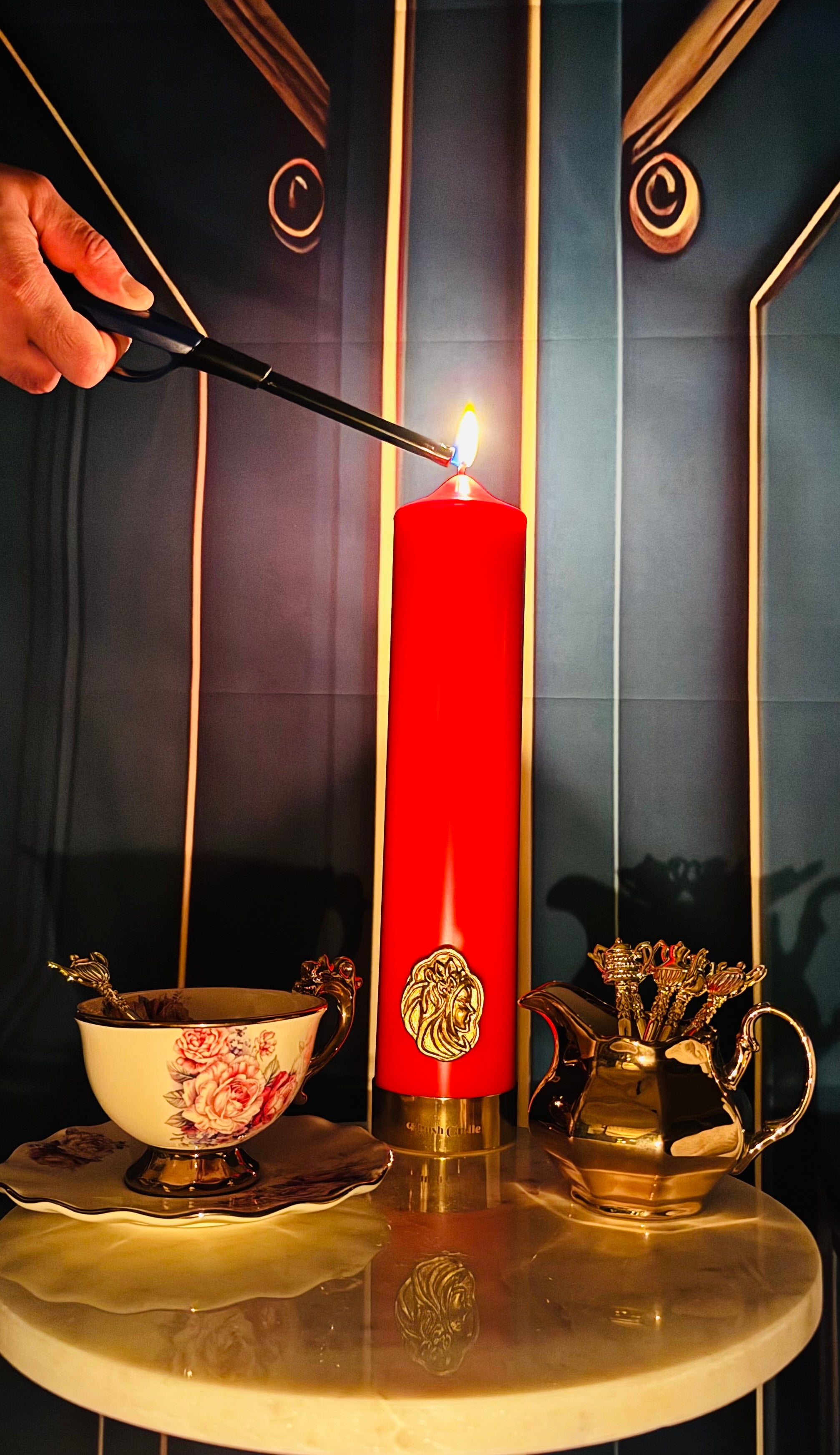 Rose Pillar Candle