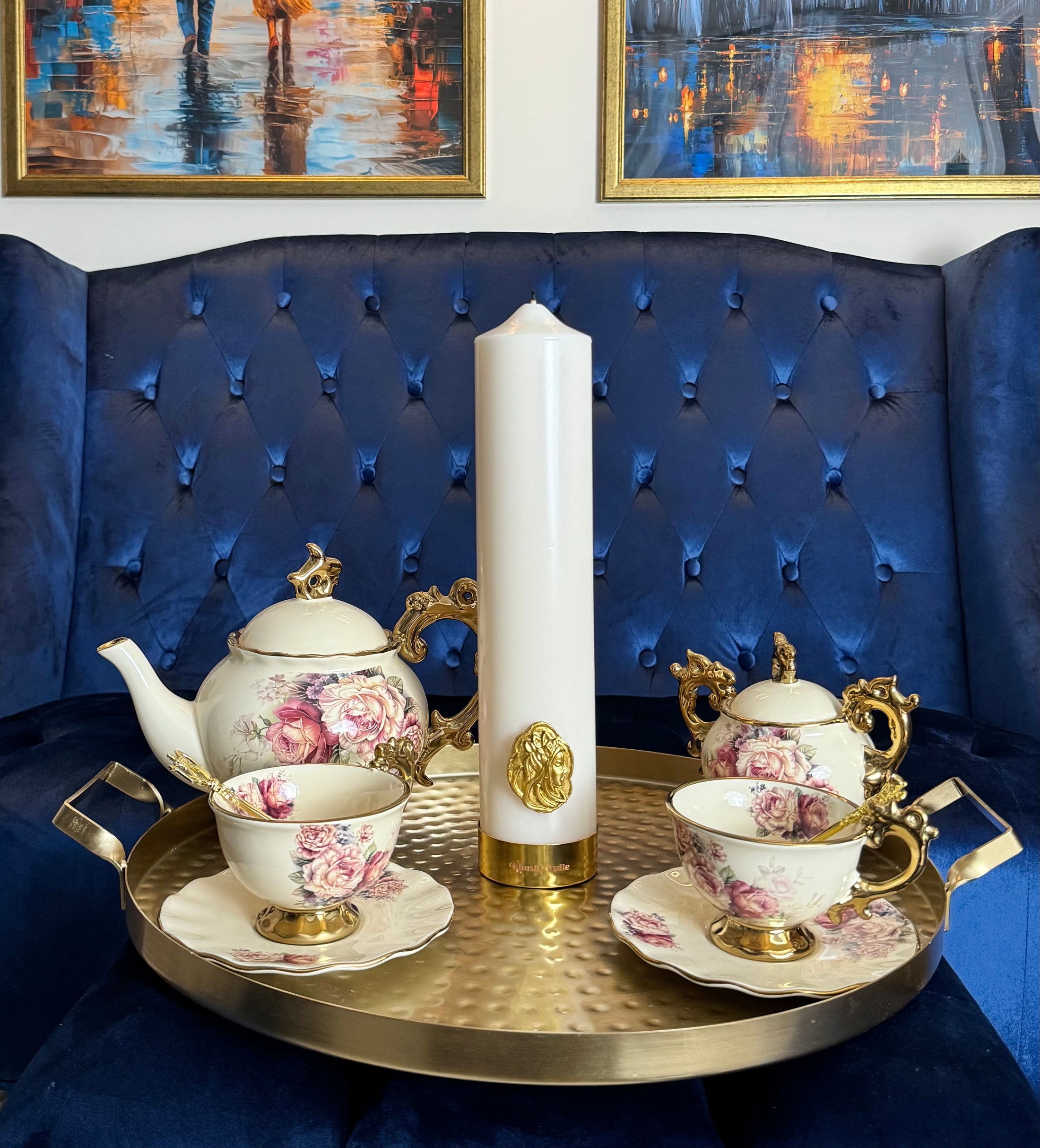 Cream Pillar Candle