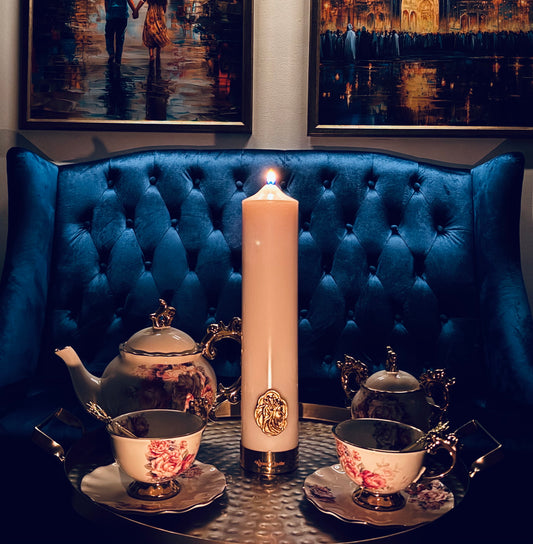 Stone White Pillar Candle