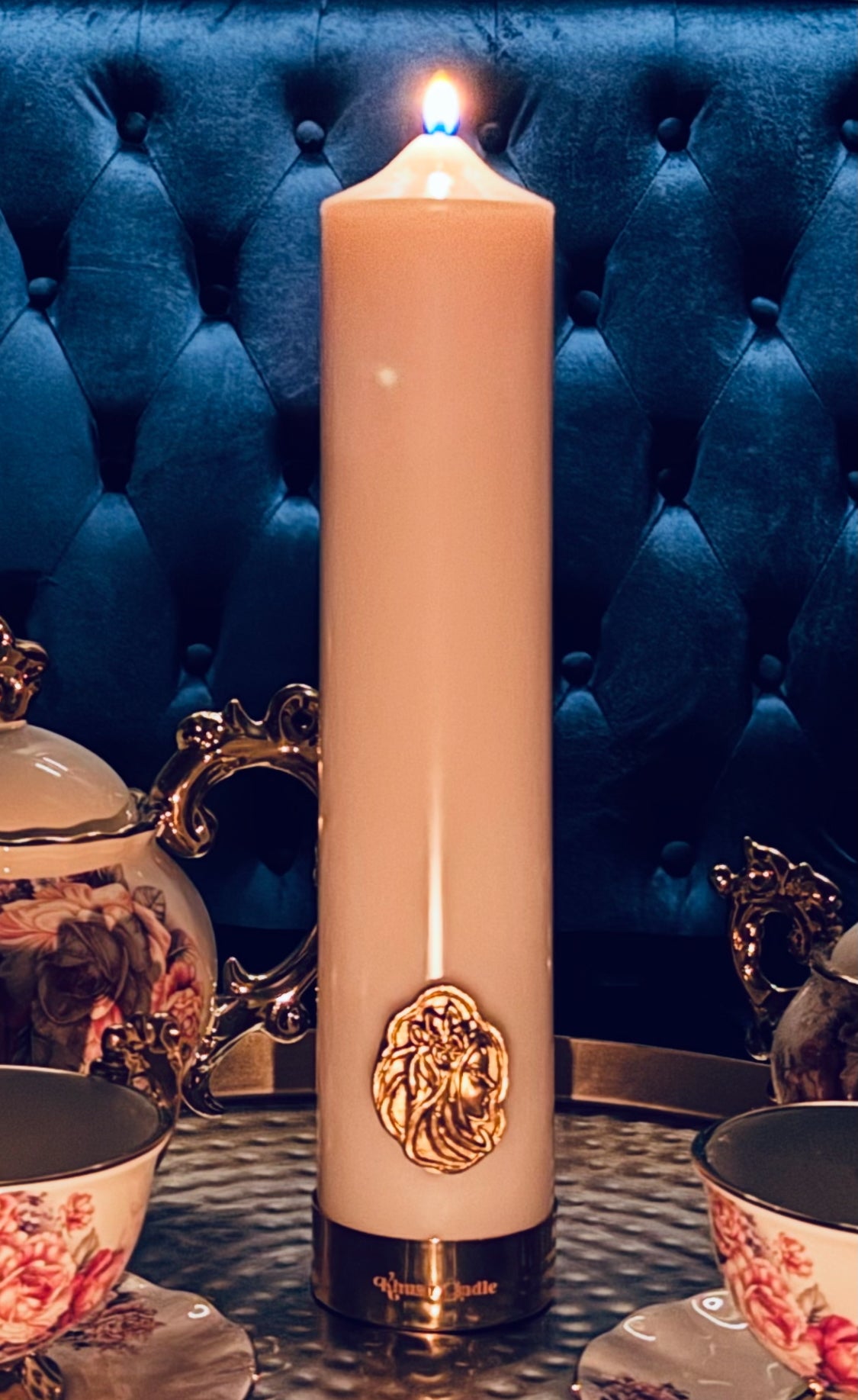 Stone White Pillar Candle