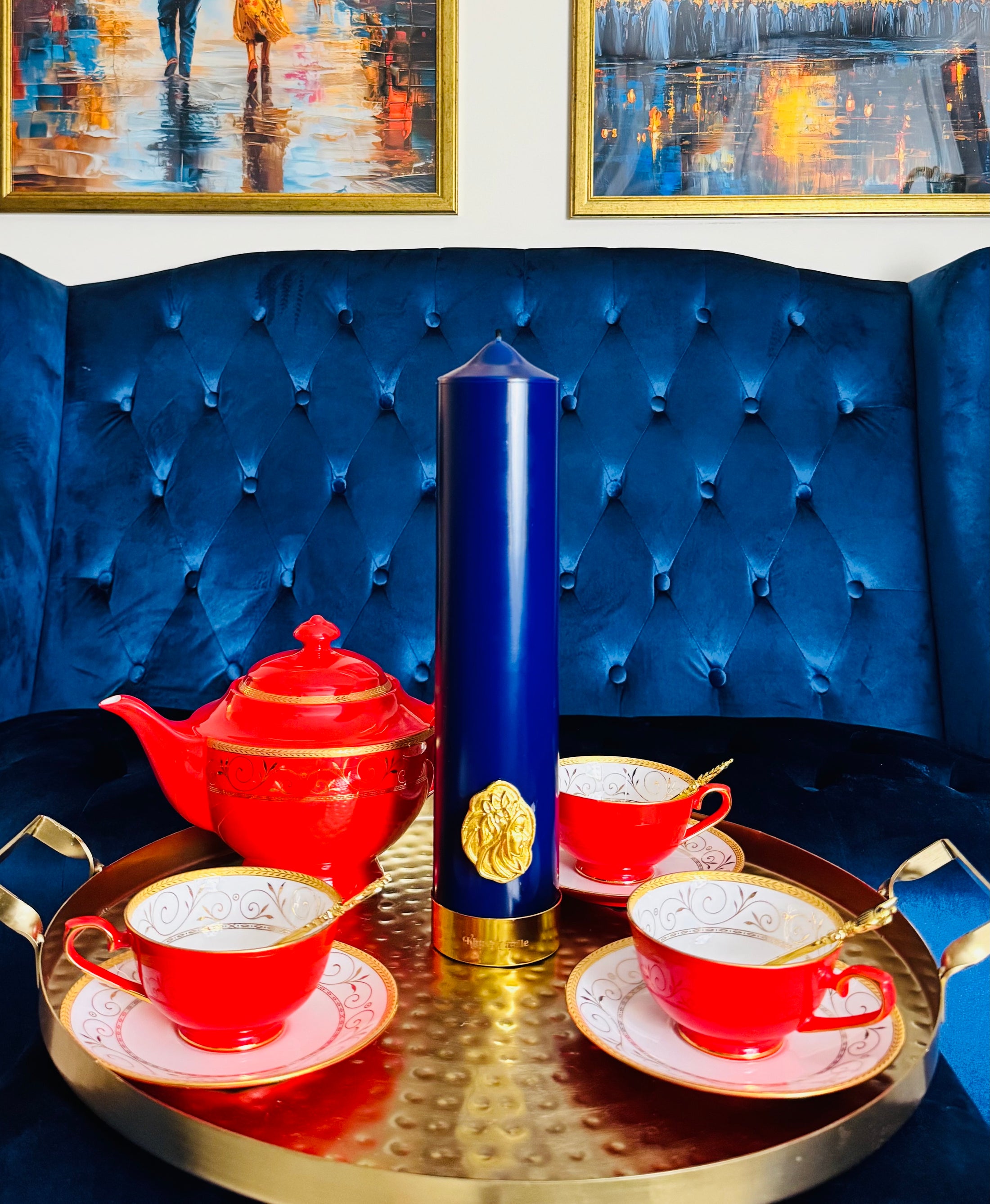 Blue Pillar Candle
