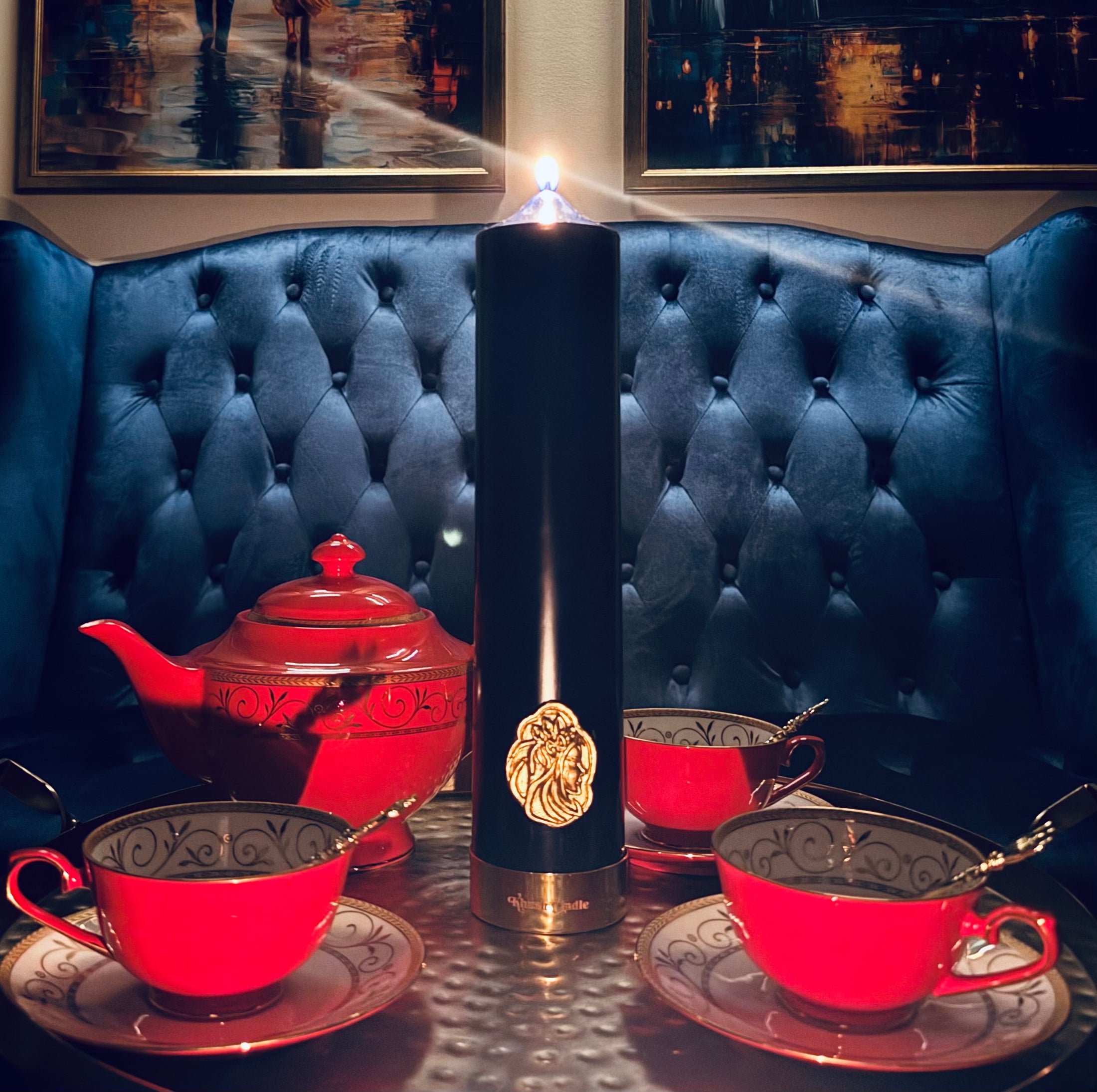 Blue Pillar Candle
