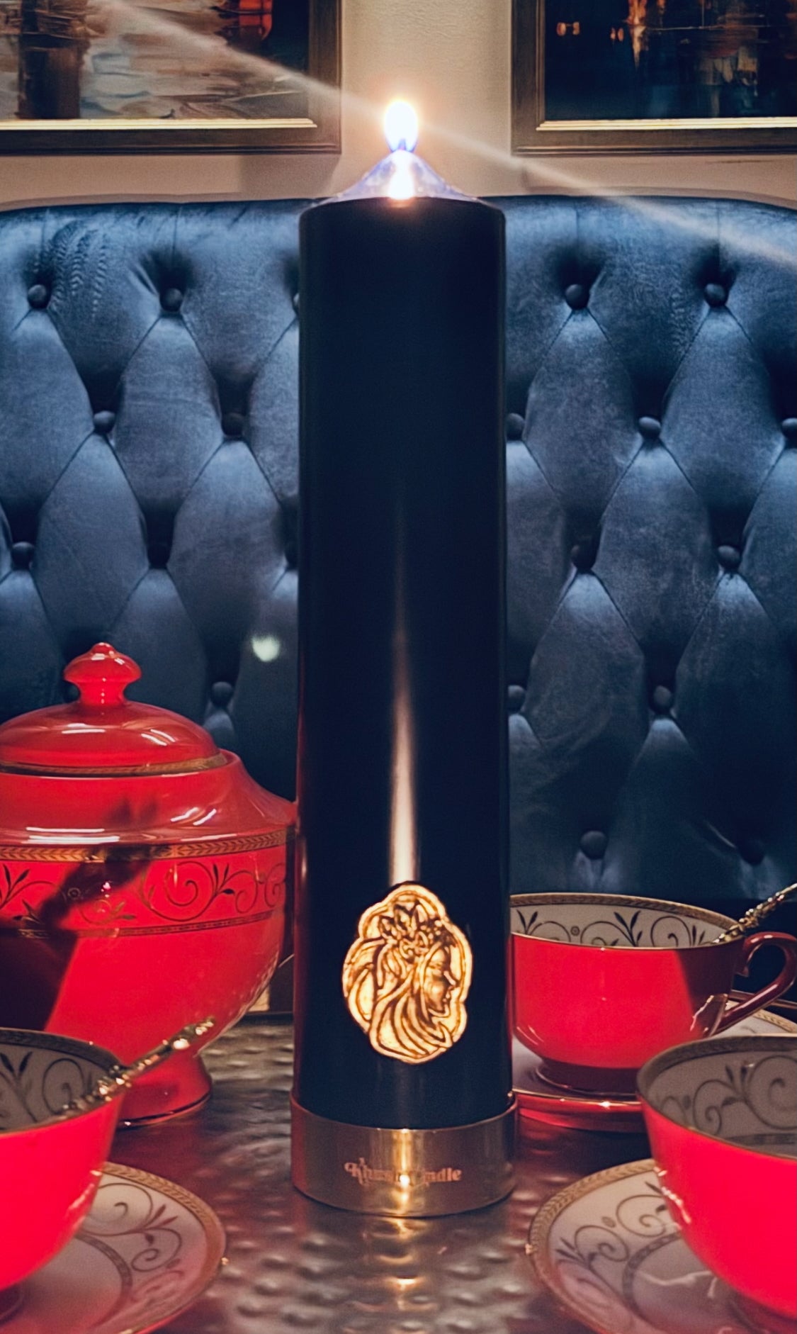 Blue Pillar Candle
