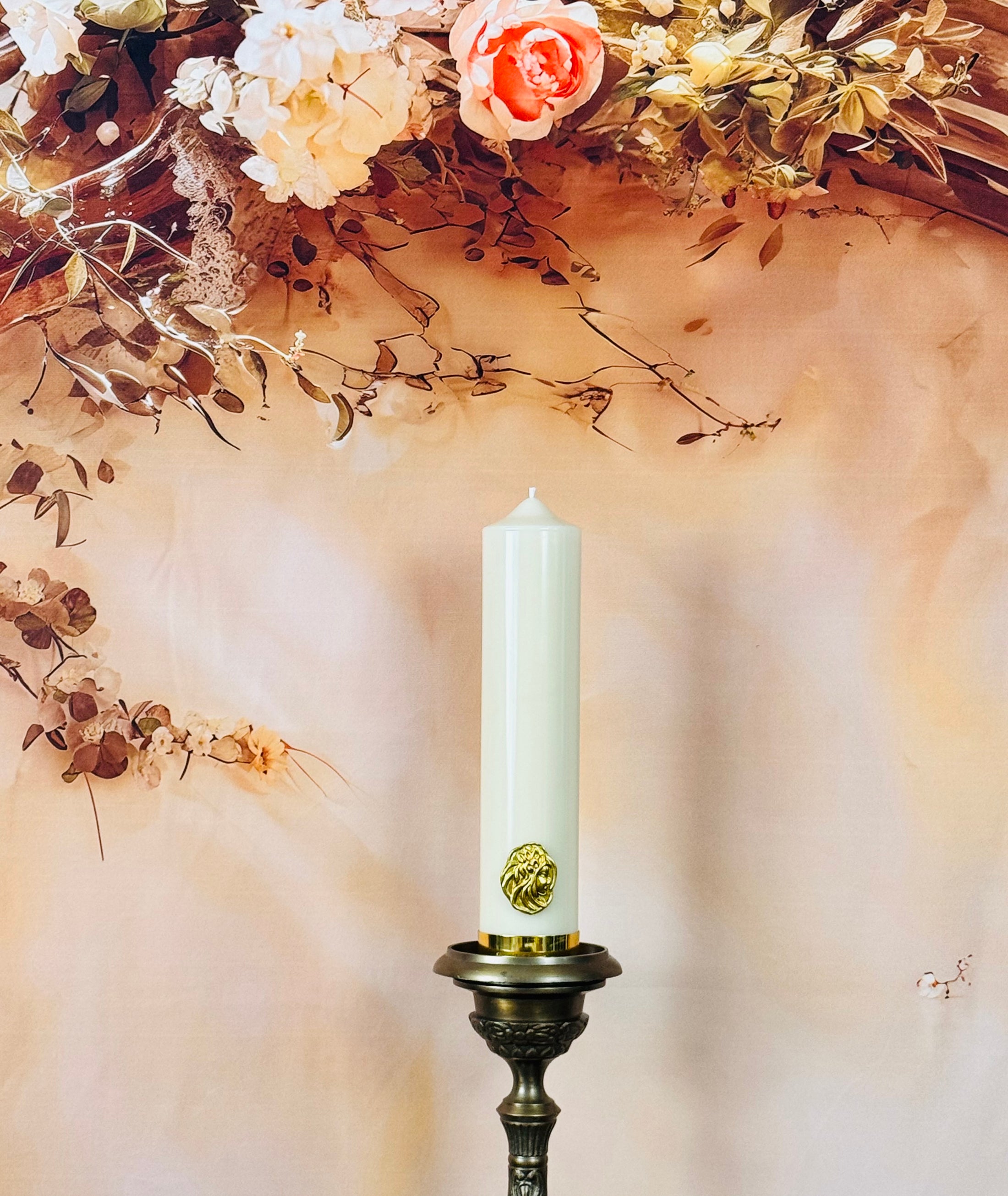 Stone White Pillar Candle