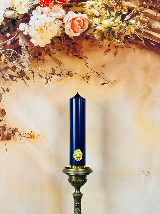 Blue Pillar Candle