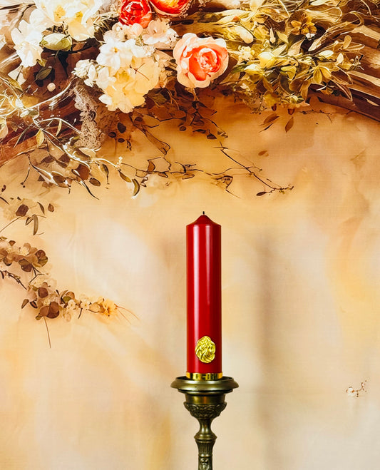 Burgundy Pillar Candle