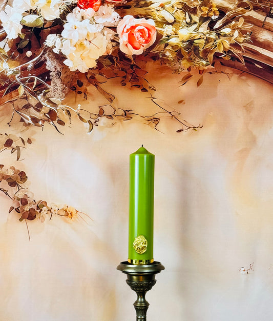 Olive Green Pillar Candle