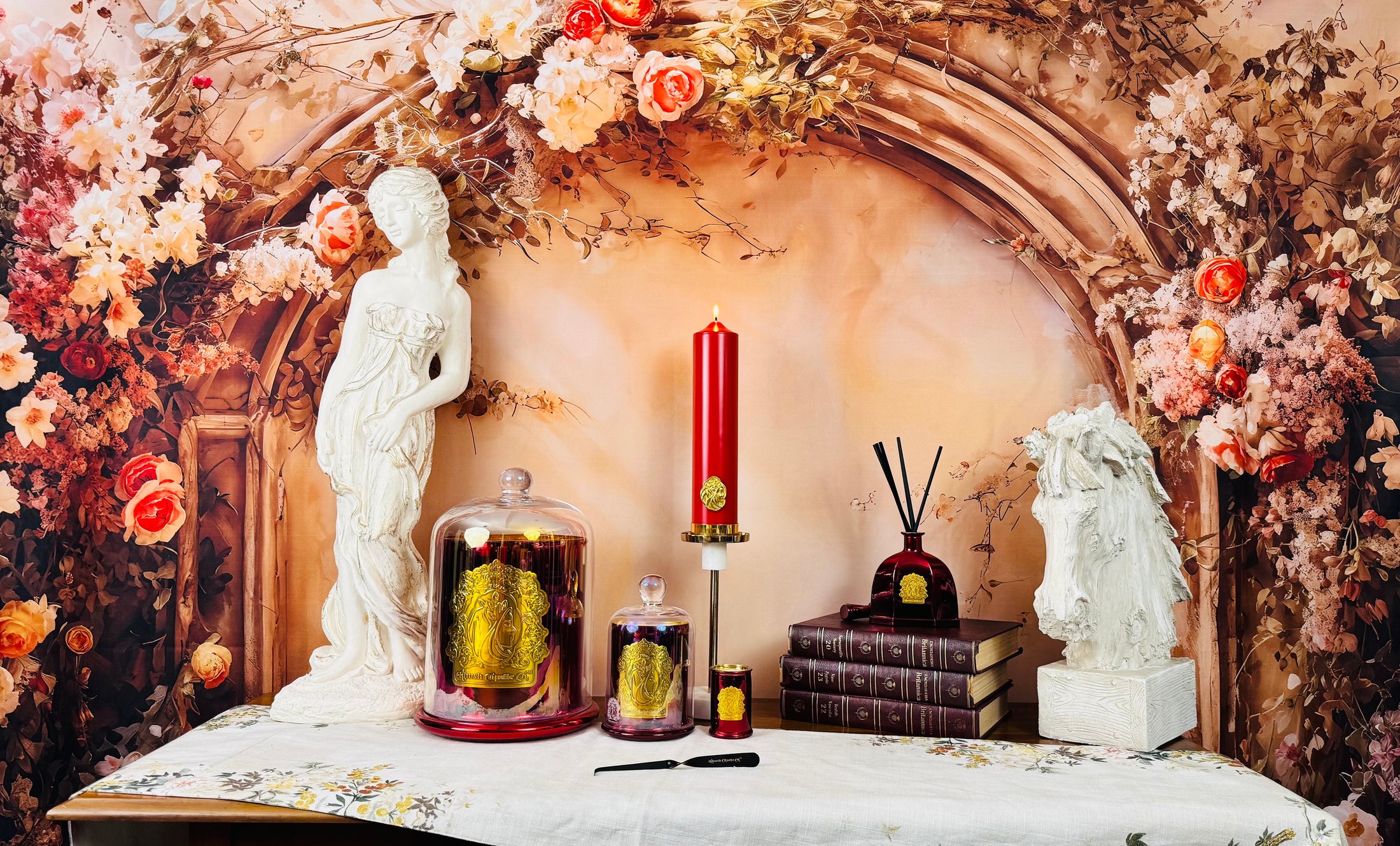 Rose Pillar Candle